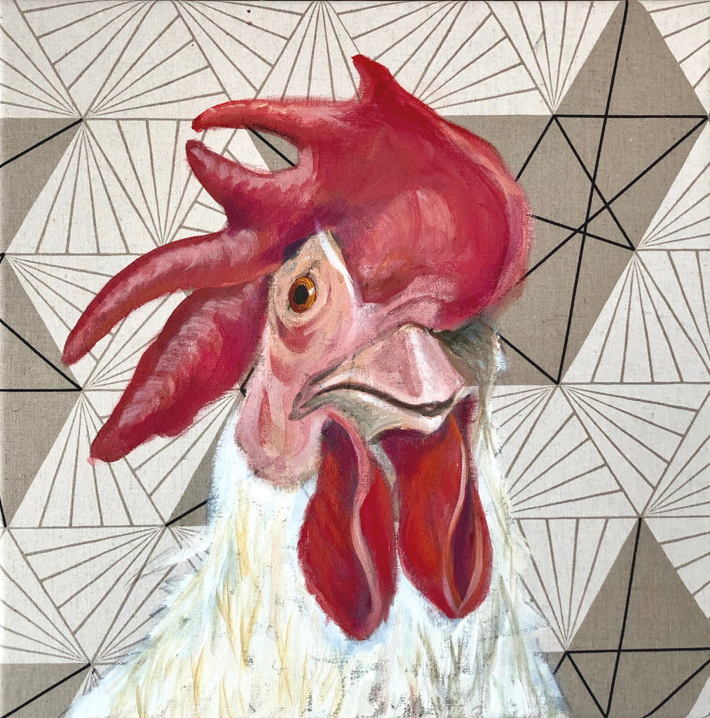 Anja Rieke - Hahn weiß