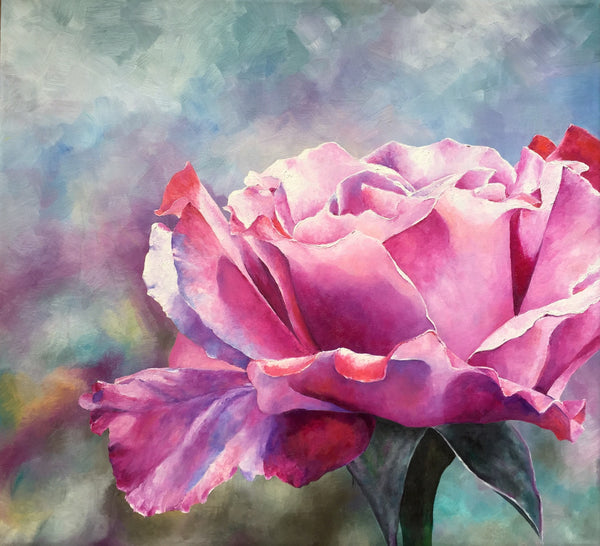 Leila Holberg - Hellrote Rose Poster Kunstdruck - Leila Holberg, Langballig, Deutschland Wandbild