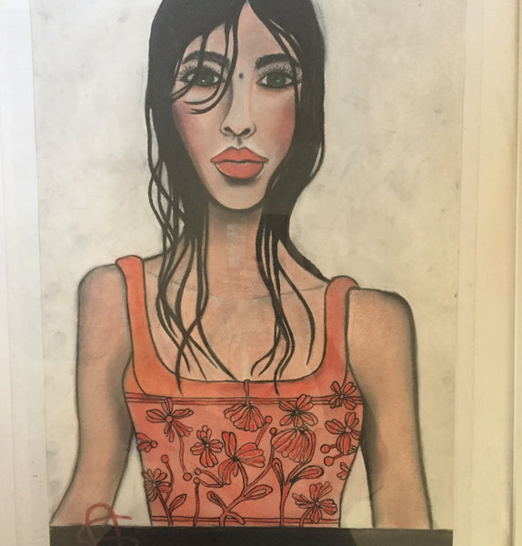 Angelika Schneider - Frau mit Oberteil orange