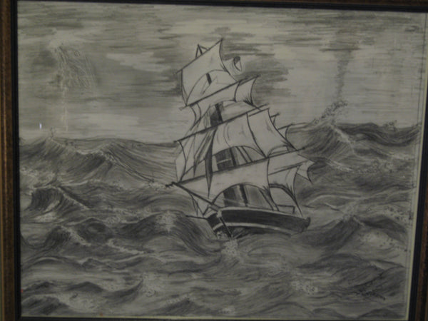 Gerd Leyerer - Ein Segelschiff bei Sturm Poster Kunstdruck - Gerd Leyerer, Sprockhövel, Deutschland Wandbild