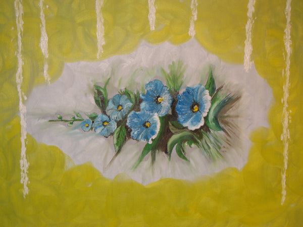 Gerd Leyerer - Stockrosen in blau (Öl) Poster Kunstdruck - Gerd Leyerer, Sprockhövel, Deutschland Wandbild