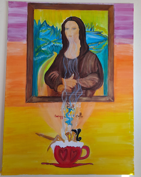 Burk Art - Monalisa with coffee