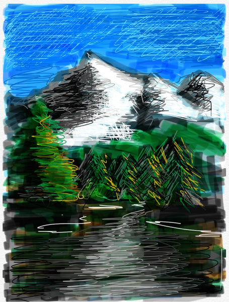 Qendresa Miroci - Digitale Berge Poster Kunstdruck - Qendresa Miroci, Hamburg, Deutschland Wandbild