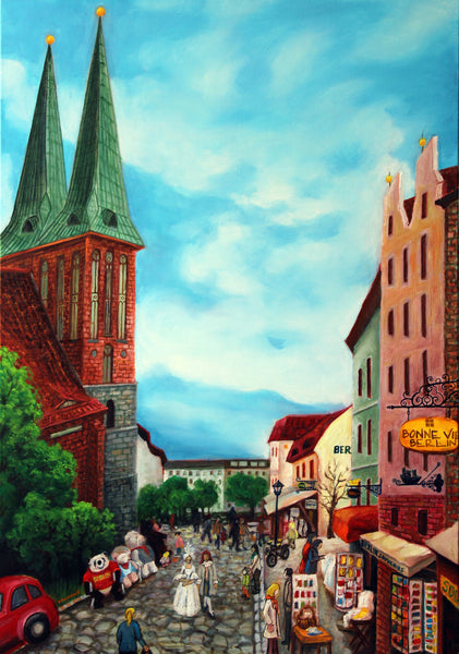 Hong Zan - Nikolaikirche Berlin Poster Kunstdruck - Hong Zan, Berlin, Deutschland Wandbild