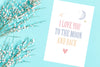 I love you to the moon and back Poster Kunstdruck - Typografie Kinder, KUNST-ONLINE Wandbild