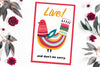 Live and don't be sorry Poster Kunstdruck - Illustration Typografie, KUNST-ONLINE Wandbild