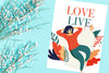 Love life Poster Kunstdruck - Illustration Typografie, KUNST-ONLINE Wandbild