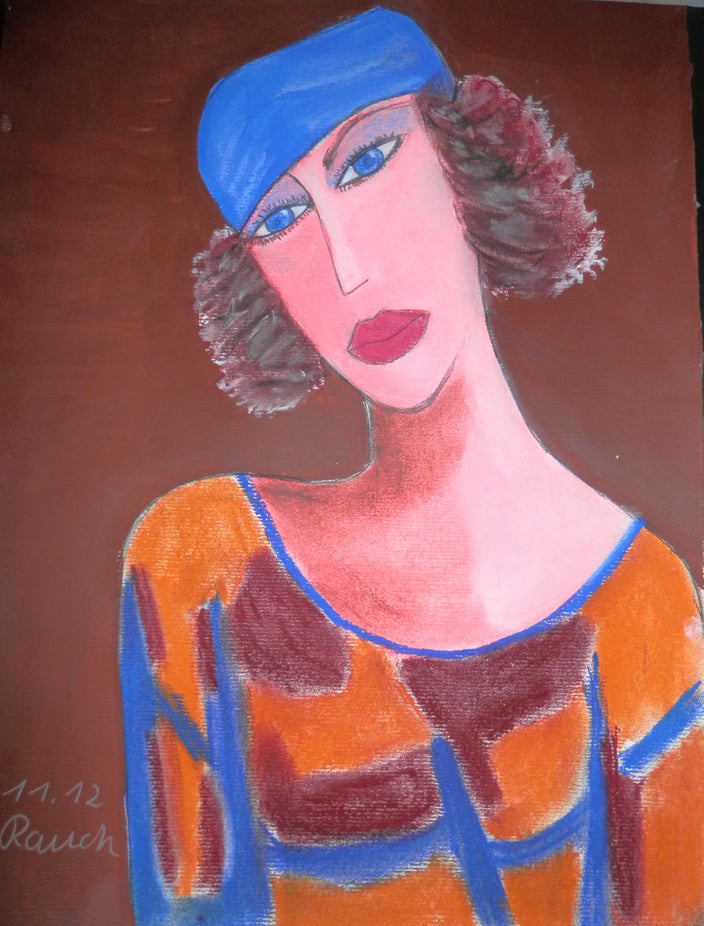 Rose Rauch - Junge Frau, mit blauer Kappe