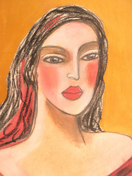 Rose Rauch - Langhaarige mit roten Shirt Poster Kunstdruck - Rose Rauch, Taufkirchen, Deutschland Wandbild