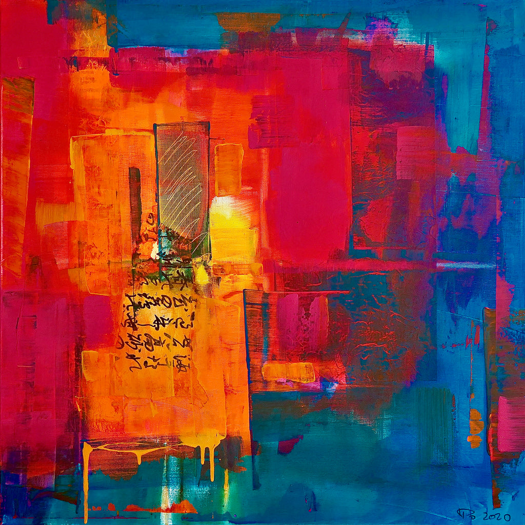Heike Ponge - Farbstarke abstrakte Acrylcollage