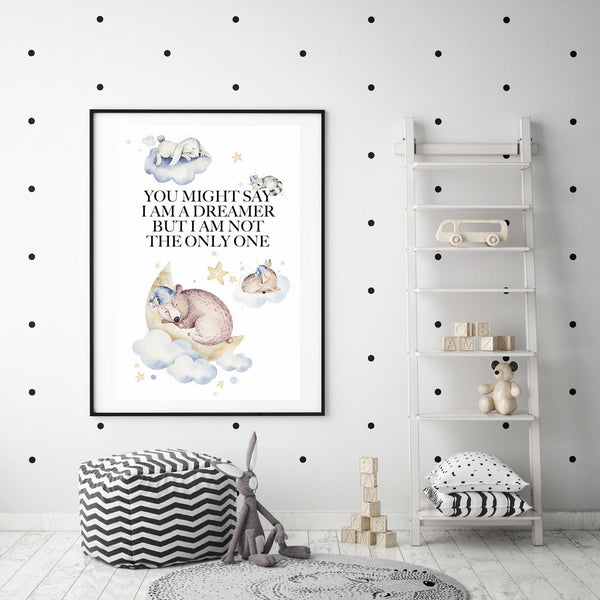 You might say i am a dreamer, but i am not the only one Poster Kunstdruck - Kunst für Kinder, KUNST-ONLINE Wandbild