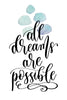 All dreams are possible Poster Kunstdruck - Typografie, KUNST-ONLINE Wandbild