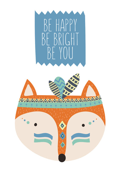 Be happy, be bright, be you Poster Kunstdruck - Kunst für Kinder, KUNST-ONLINE Wandbild