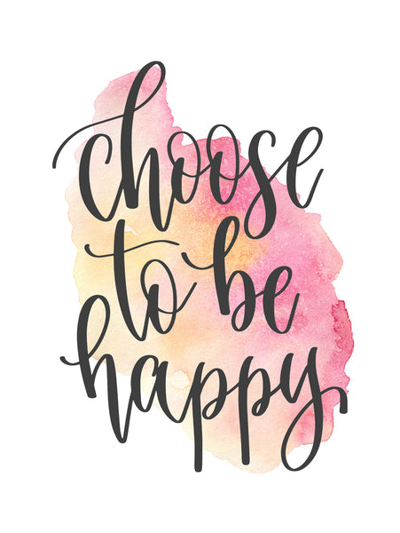 Choose to be happy Poster Kunstdruck - Typografie, KUNST-ONLINE Wandbild