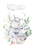 Cute hippos Poster Kunstdruck - Kunst für Kinder, KUNST-ONLINE Wandbild