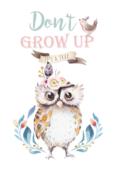 Don't grow up, it's a trap Poster Kunstdruck - Kunst für Kinder, KUNST-ONLINE Wandbild