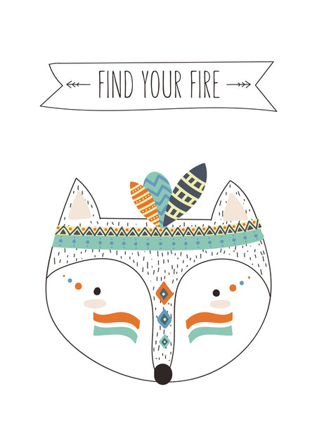 Find your fire Poster Kunstdruck - Kunst für Kinder, KUNST-ONLINE Wandbild