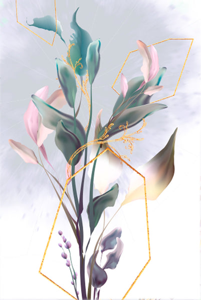 Graphic flowers #3 Poster Kunstdruck - Grafik, KUNST-ONLINE Wandbild