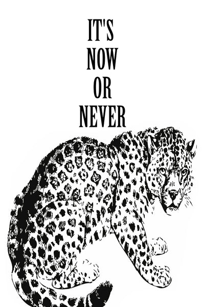 It's now or never Poster Kunstdruck - Typografie Illustration, KUNST-ONLINE Wandbild