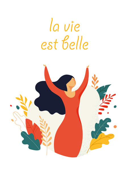 La vie est belle Poster Kunstdruck - Illustration Typografie, KUNST-ONLINE Wandbild