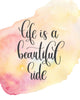 Life is a beautiful ride Poster Kunstdruck - Typografie, KUNST-ONLINE Wandbild