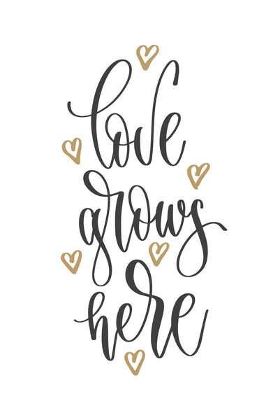 Love glows here Poster Kunstdruck - Typografie, KUNST-ONLINE Wandbild