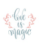 Love is magic Poster Kunstdruck - Typografie, KUNST-ONLINE Wandbild
