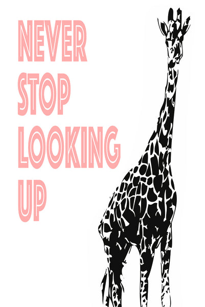 Never stop looking up Poster Kunstdruck - Typografie Illustration, KUNST-ONLINE Wandbild