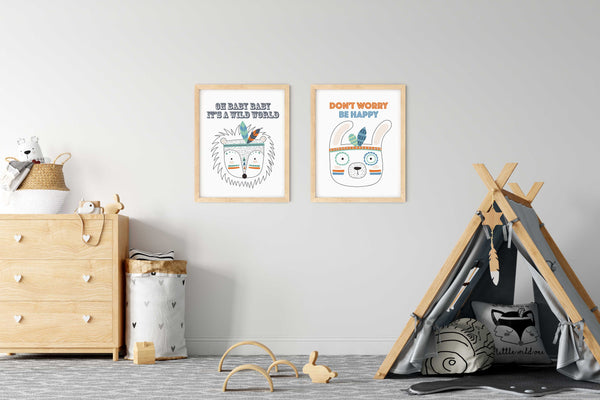Don't worry, be happy Poster Kunstdruck - Kunst für Kinder, KUNST-ONLINE Wandbild