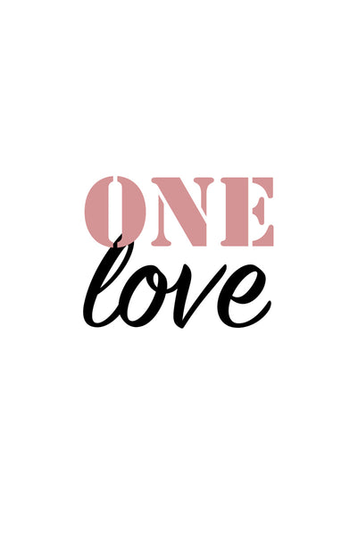 One love Poster Kunstdruck - Typografie, KUNST-ONLINE Wandbild