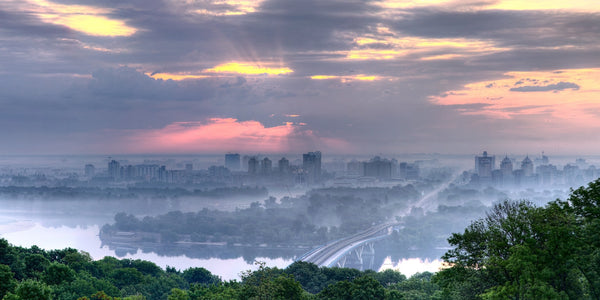 Oleg Zharii - Sonnenaufgang an der Dniepr Poster Kunstdruck - Oleg Zharii, Kiew, Ukraine Wandbild