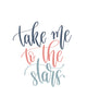 Take me to the stars Poster Kunstdruck - Typografie, KUNST-ONLINE Wandbild