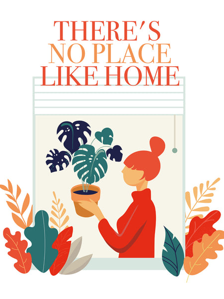 There's no place like home Poster Kunstdruck - Illustration Typografie, KUNST-ONLINE Wandbild