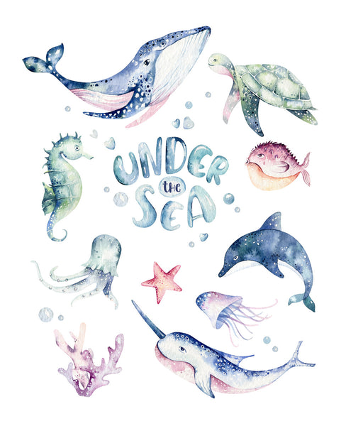 Under the sea Poster Kunstdruck - Kunst für Kinder, KUNST-ONLINE Wandbild