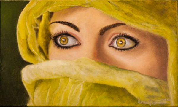 Hannes Guggenbühl - Dame mit grünem Schleier Poster Kunstdruck - Hannes Guggenbühl, Bonndorf, Deutschland Wandbild