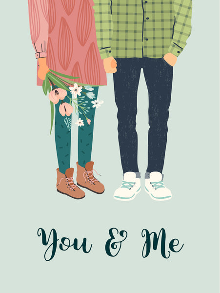 You and me Poster Kunstdruck - Illustration Typografie, KUNST-ONLINE Wandbild