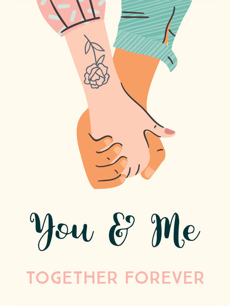 You and me, together forever Poster Kunstdruck - Illustration Typografie, KUNST-ONLINE Wandbild